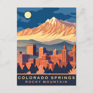 Carte Postale Colorado Springs, Montagnes Rocheuses, Voyage