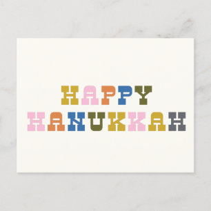 Carte Postale Coloré Retro Western Simple Hanoukka Holiday