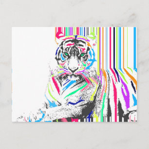 Carte Postale coloré tendance rayures néon rayures de la peintur