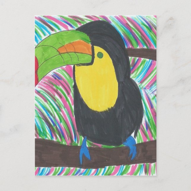 Carte Postale Coloré Tropical Toucan (Devant)