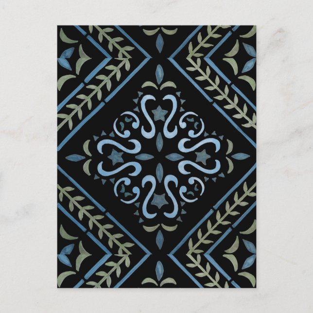 Carte postale colorée à motifs floraux (Devant)