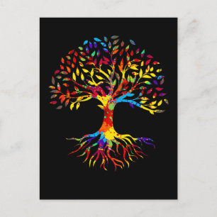 Carte Postale Colorée Arbre Racines Nature Lover