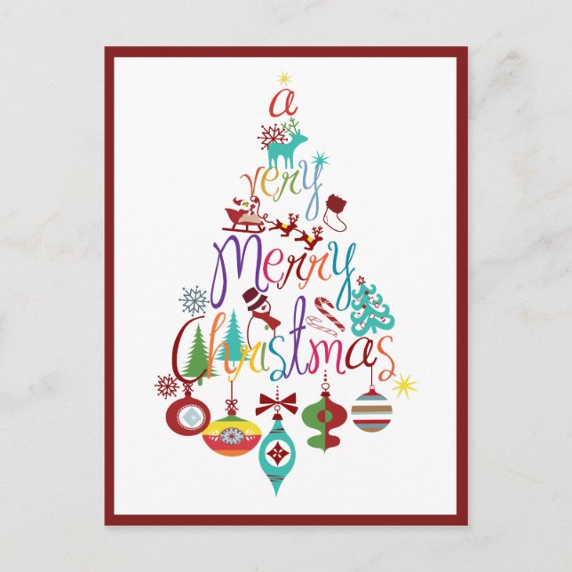 Carte postale Colorée Christmas Holiday Tree (Devant)