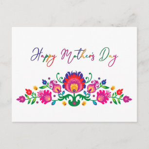 Carte postale colorée de la fête des mères