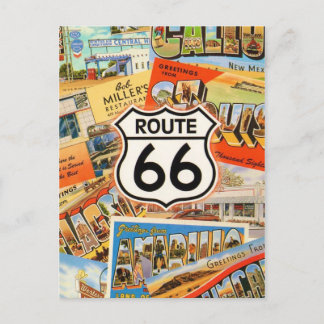 Carte postale colorée de la route 66