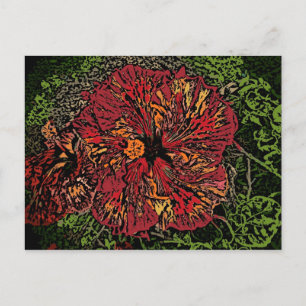 Carte postale colorée de l'Hibiscus artistique