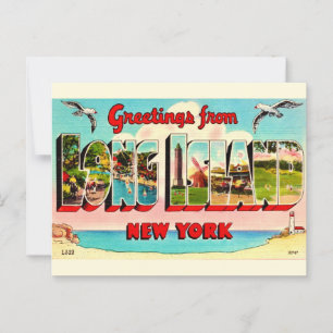 Carte postale colorée de Long Island