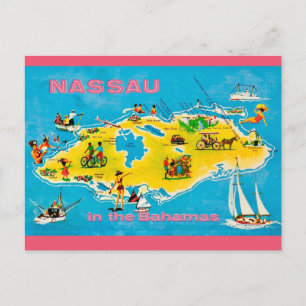 Carte postale colorée de Nassau