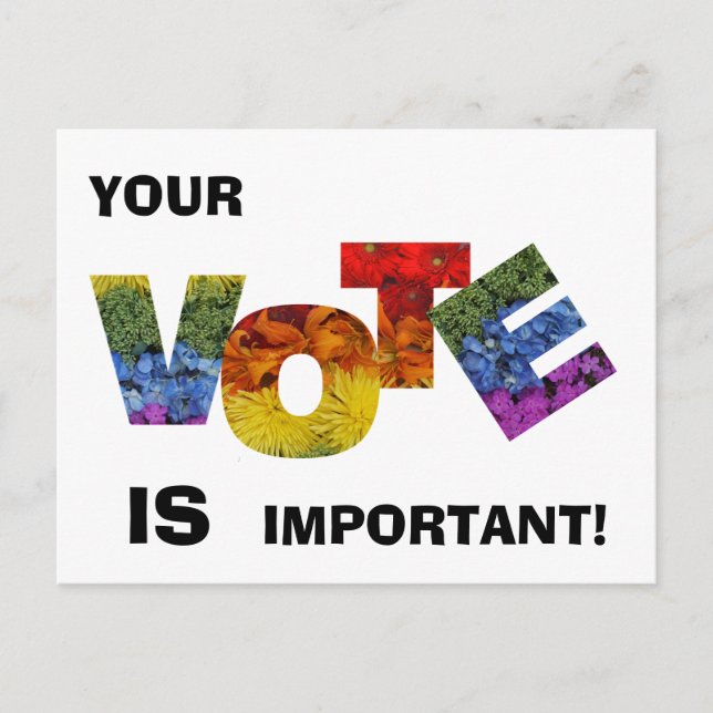Carte postale colorée Floral VOTE (Devant)