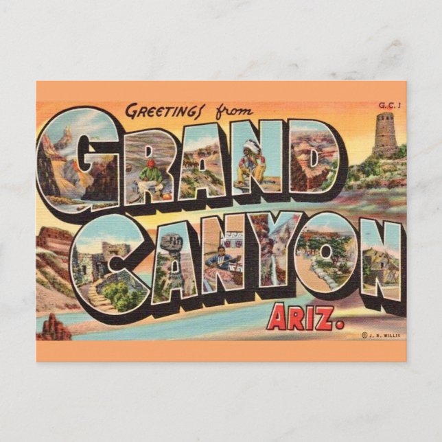 Carte postale colorée Grand Canyon (Devant)