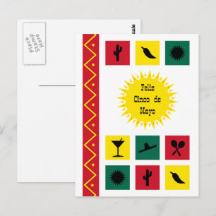 Carte postale colorée inspirée du Cinco de Mayo me