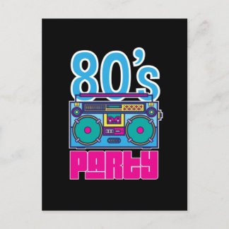 Carte postale colorée Retro 80's Party Girl Awesom
