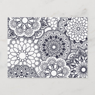 Carte Postale Colorez vos propres mandalas floraux