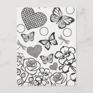 Carte Postale Colorez votre propre ado de coloriage adulte