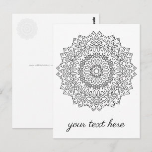 Carte Postale Colorez votre propre MANDALA - do-it-yourself Colo
