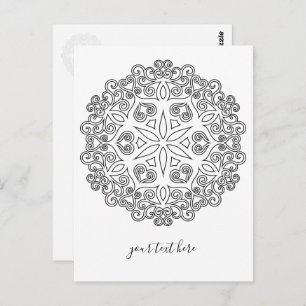 Carte Postale Colorez votre propre MANDALA - do-it-yourself Colo