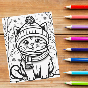 Carte Postale Colorez-Vous ! Kitten hiver