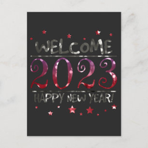Carte Postale Colorful Bokeh Parties scintillant Bienvenue 2023