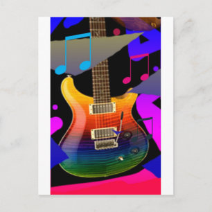 Carte Postale Colorful Guitar - Rock On!