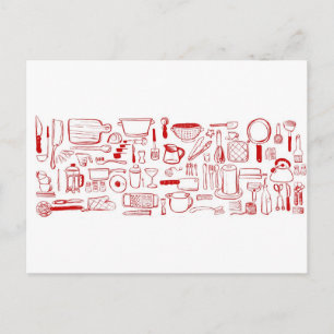 Carte Postale Colorful Kitchen Pattern