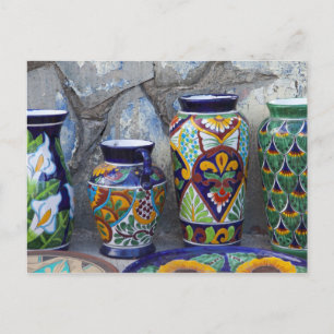 Carte Postale Colorful pottery for sale in downtown Loreto,