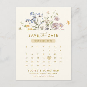 Carte Postale Colorful Spring Fleur sauvage Gold Enregistrer la 