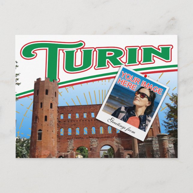 Carte Postale Colorful Turin Italy photo collage (Devant)