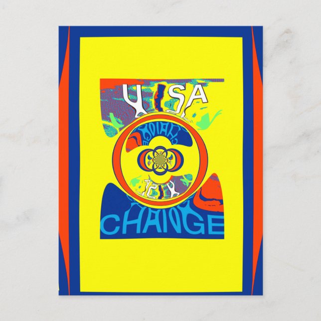 Carte Postale Colorful USA Change : Un design festif (Devant)