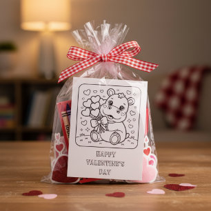 Carte Postale Coloriage de la Saint-Valentin pour les élèves ave