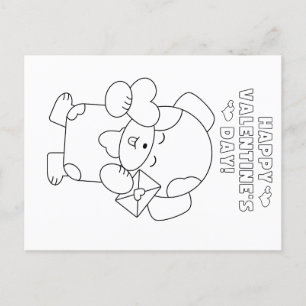 Carte Postale coloriez votre propre valentine pour enfants