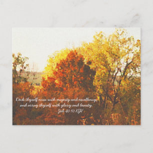 Carte Postale Coloris d'automne Huile numérique avec verse bibli