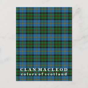 Carte Postale Colors of Scotland Clan MacLeod Tartan