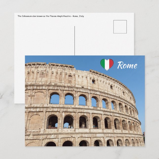 Carte Postale Colosseum à Rome, Italy (Devant / Derrière)