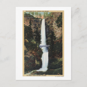 Carte Postale Columbia River, OR - Chutes Multnomah et Benson