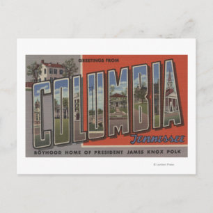 Carte Postale Columbia, Tennessee - Scènes de grandes lettres