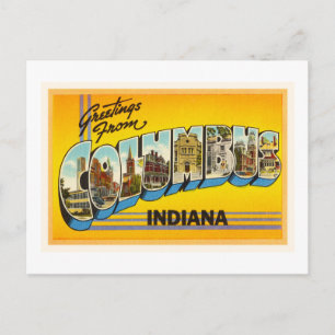 Carte Postale Columbus Indiana DANS Vieux souvenir Vintage voyag