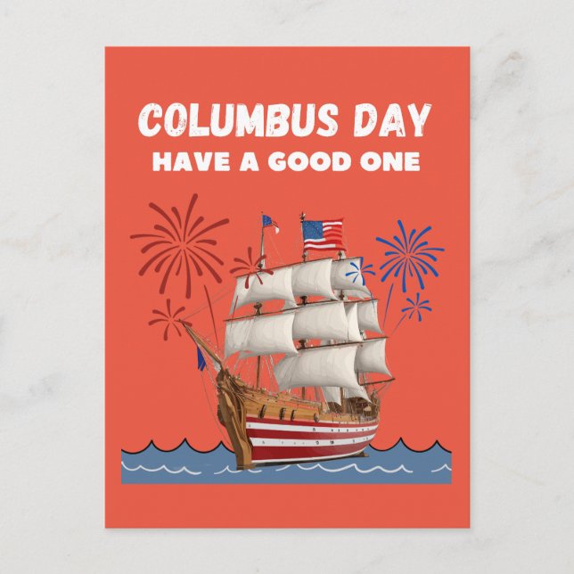 Carte Postale Columbus jour avoir un bon (Devant)