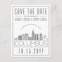 Columbus Mariage Deco Skyline Enregistrer la date