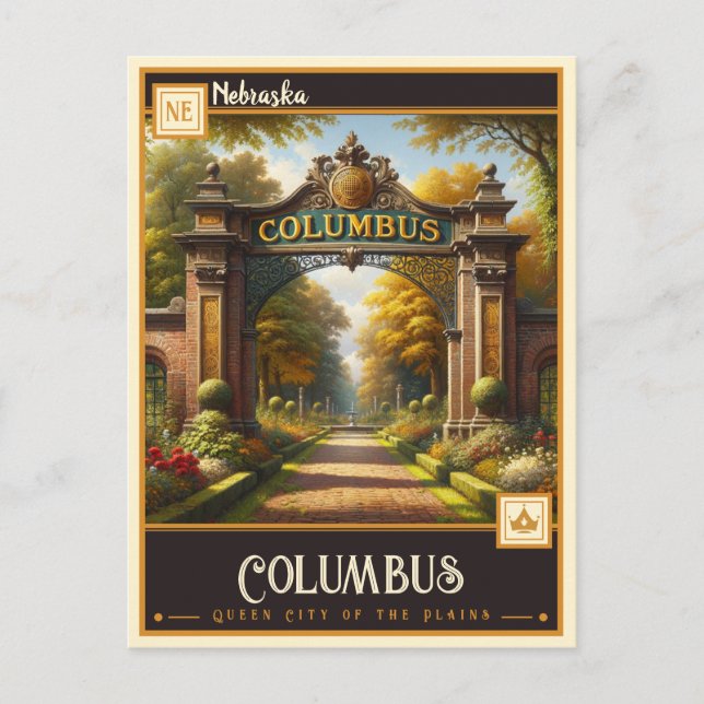 Carte Postale Columbus, Nebraska | VINTAGE (Devant)
