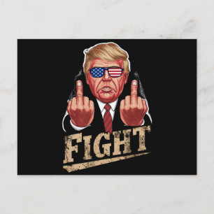 Carte Postale Combat de Trump Élection USA Rétro Vintage