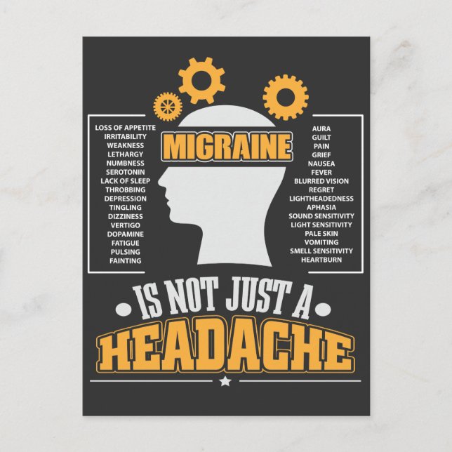 Carte Postale Combattant de la sensibilisation à la migraine Mal (Devant)