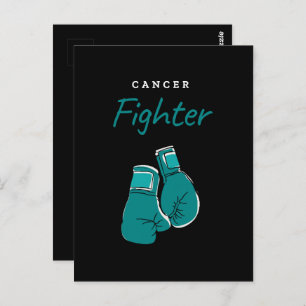 Carte Postale combattant du cancer, turquoise