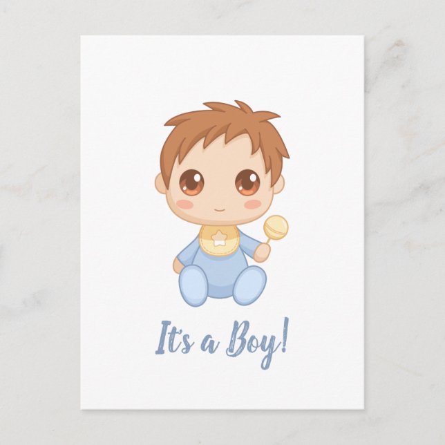Carte Postale Combinaison bébé garçon bleu (Devant)