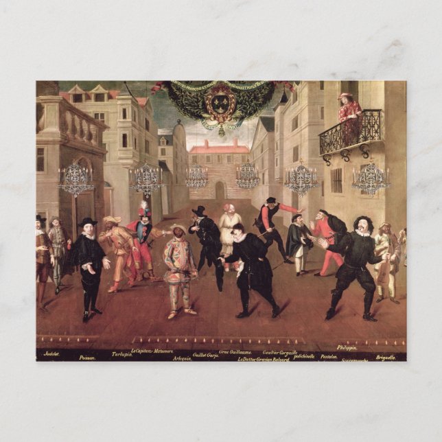 Carte Postale Comédiens italiens et français (Devant)