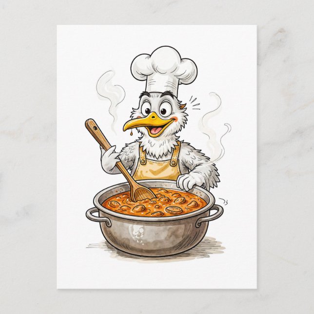 Carte Postale Comic Bird Cooking Labskaus (Devant)