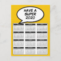 Comic Book Pop Art Speech Bubble 2020 Calendar