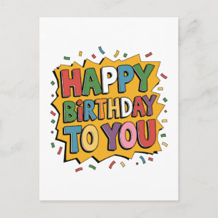 Carte Postale Comic Burst Joyeux Anniversaire