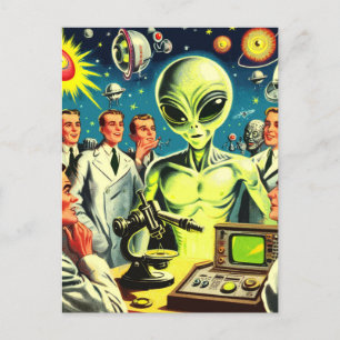 Carte Postale Comics de science-fiction Alien vintage