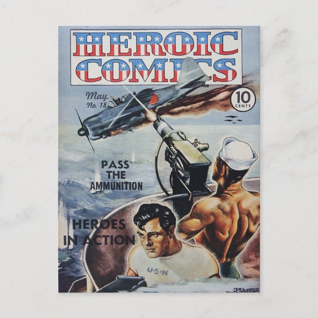 Carte Postale Comics héroïques (Devant)