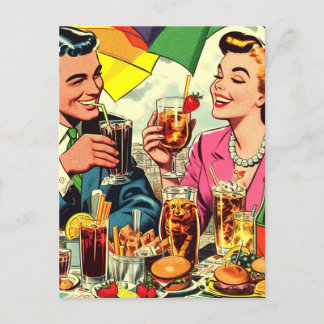 Carte Postale Comics Retro Couple Dracks